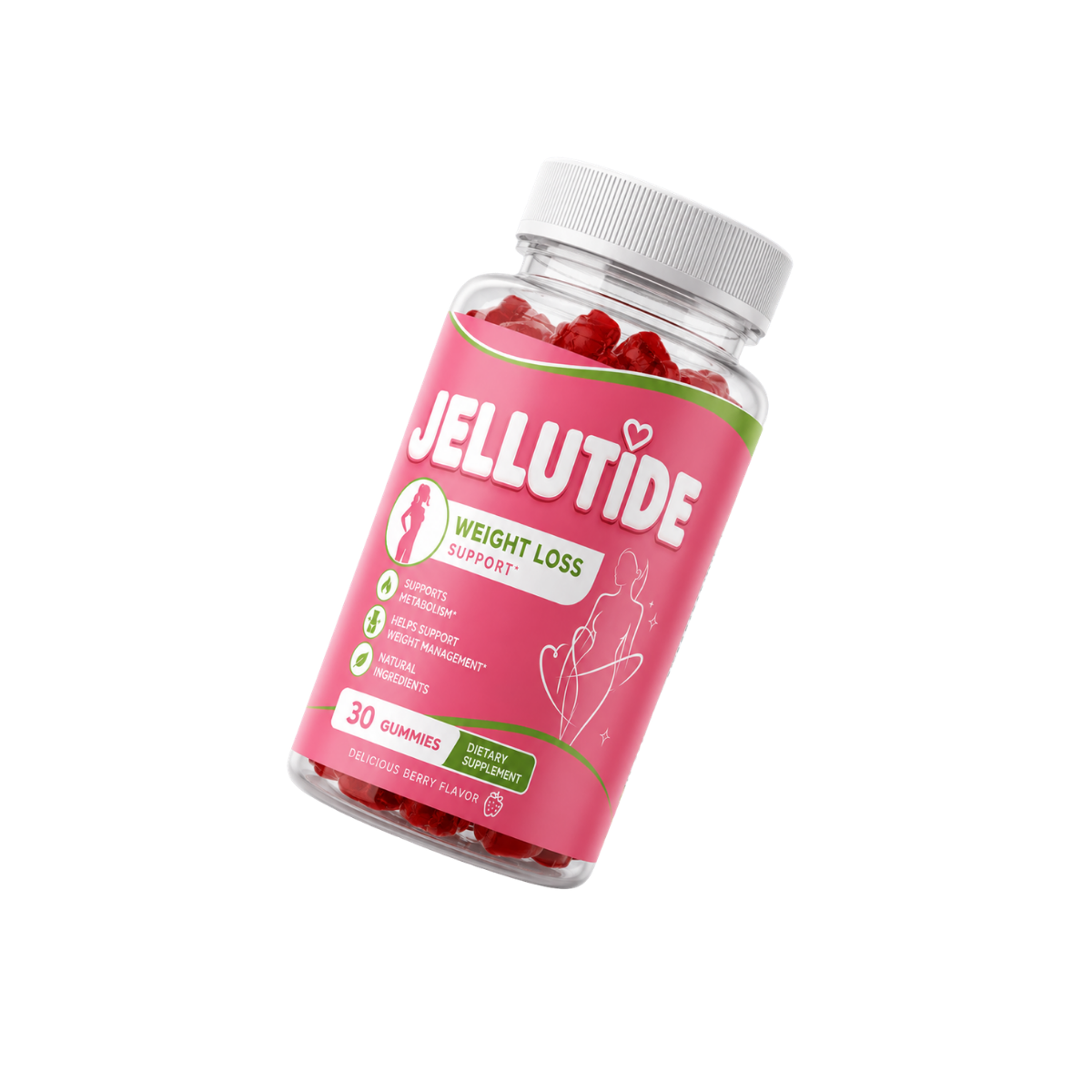 JelluTide berry-flavored gummy supplement bottle