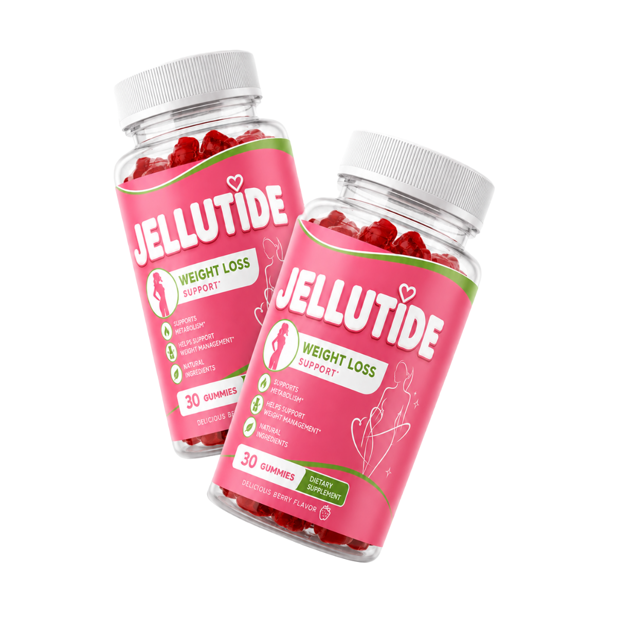 Two JelluTide supplement bottles
